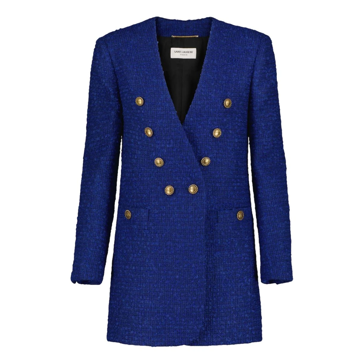 Pre-owned Saint Laurent Tweed Blazer In Blue