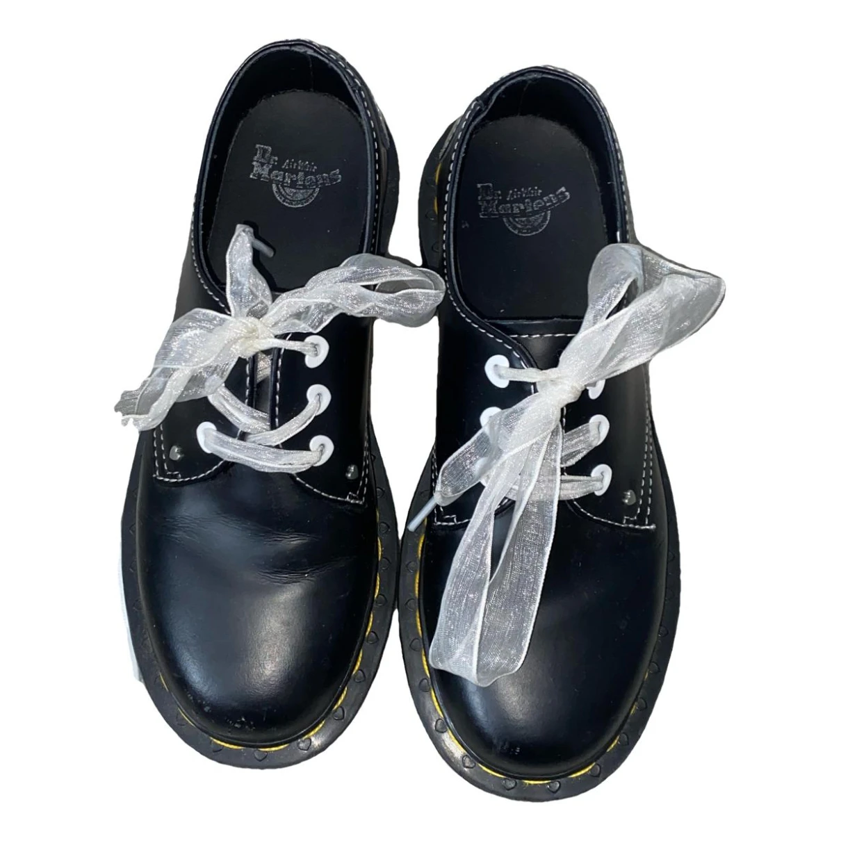 Pre-owned Dr. Martens' Leather Mules & Clogs In Black