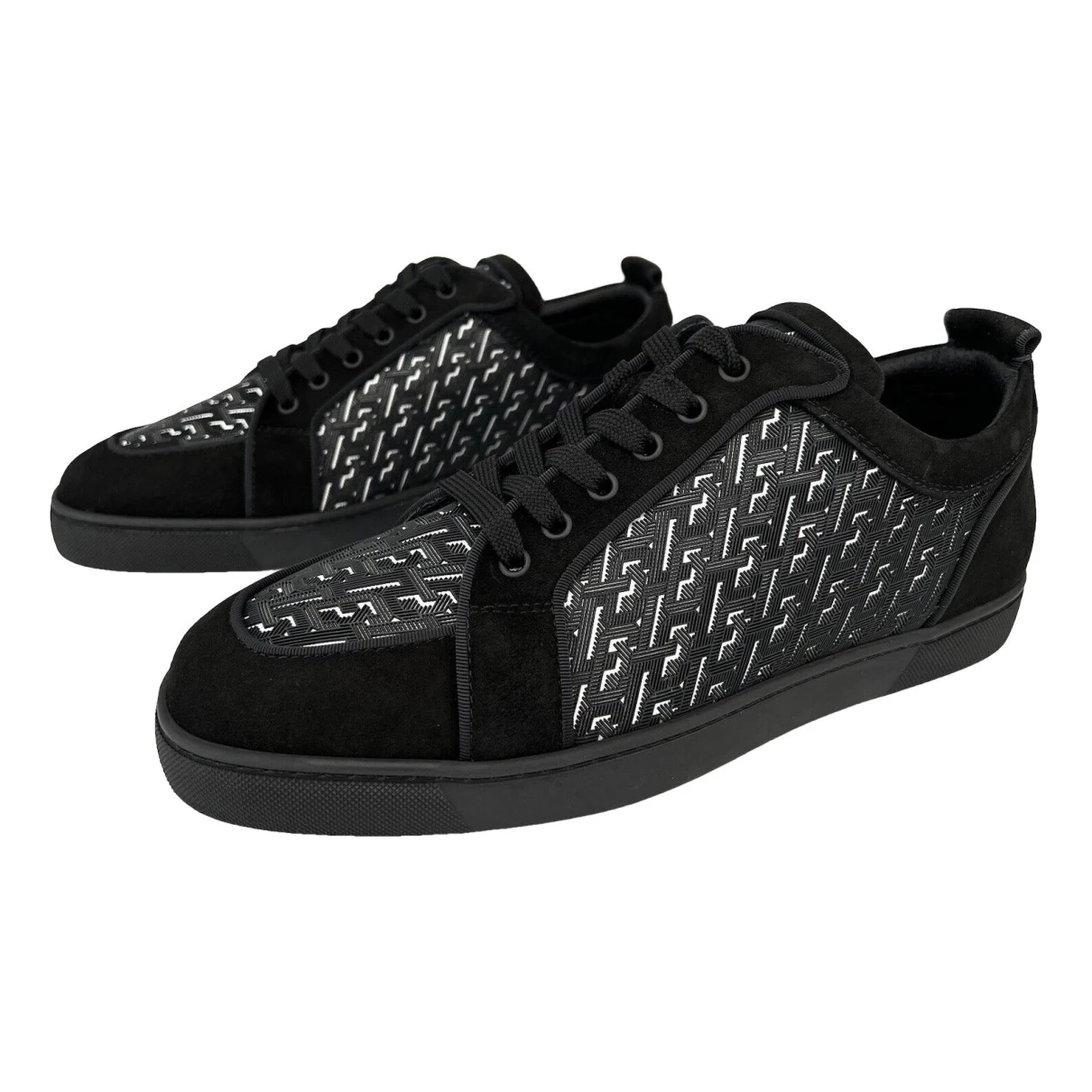 Pre-owned Christian Louboutin Rantulow Low Trainers In Black