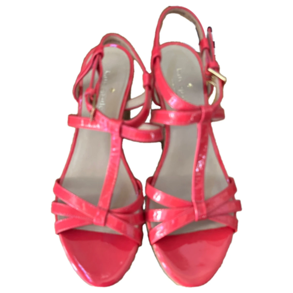 Pre-owned Kate Spade Patent Leather Espadrilles In Pink