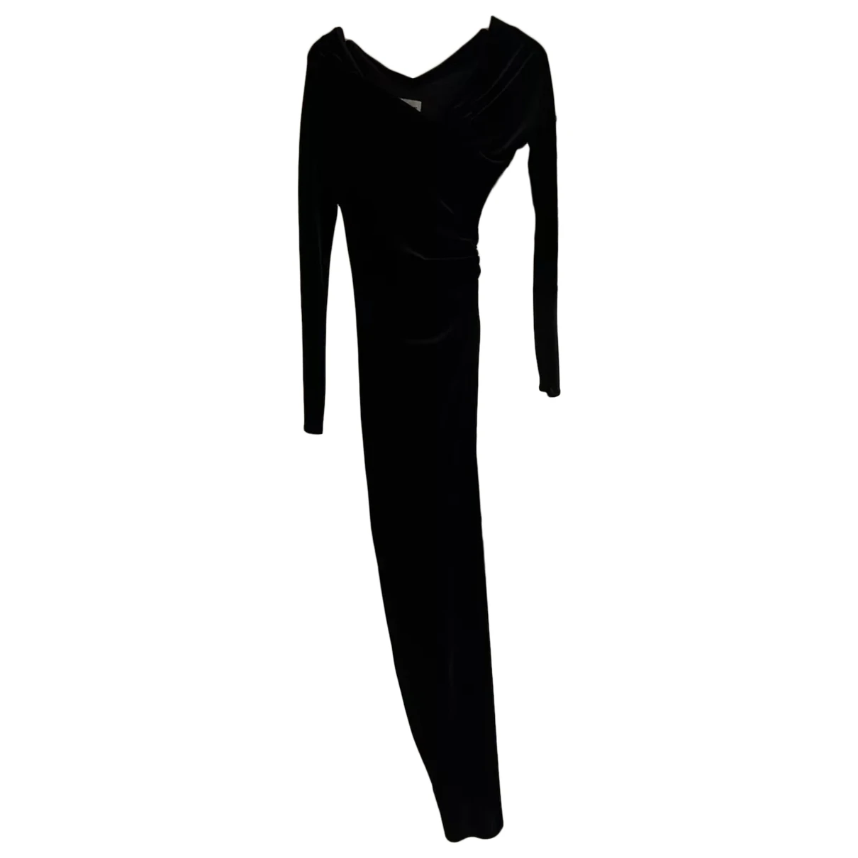 Pre-owned Alexandre Vauthier Velvet Maxi Dress In Black