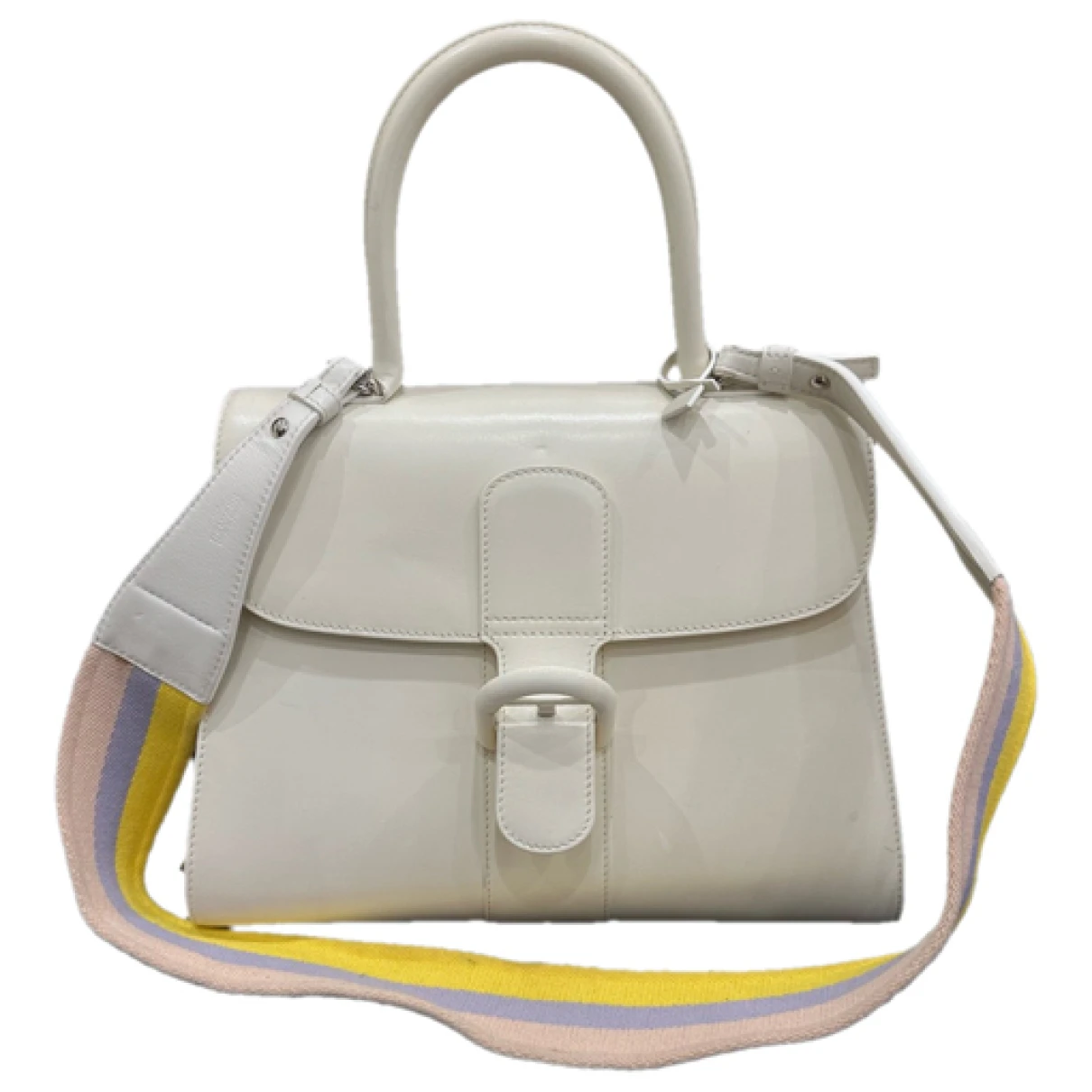 Pre-owned Delvaux Brillant Leather Handbag In White