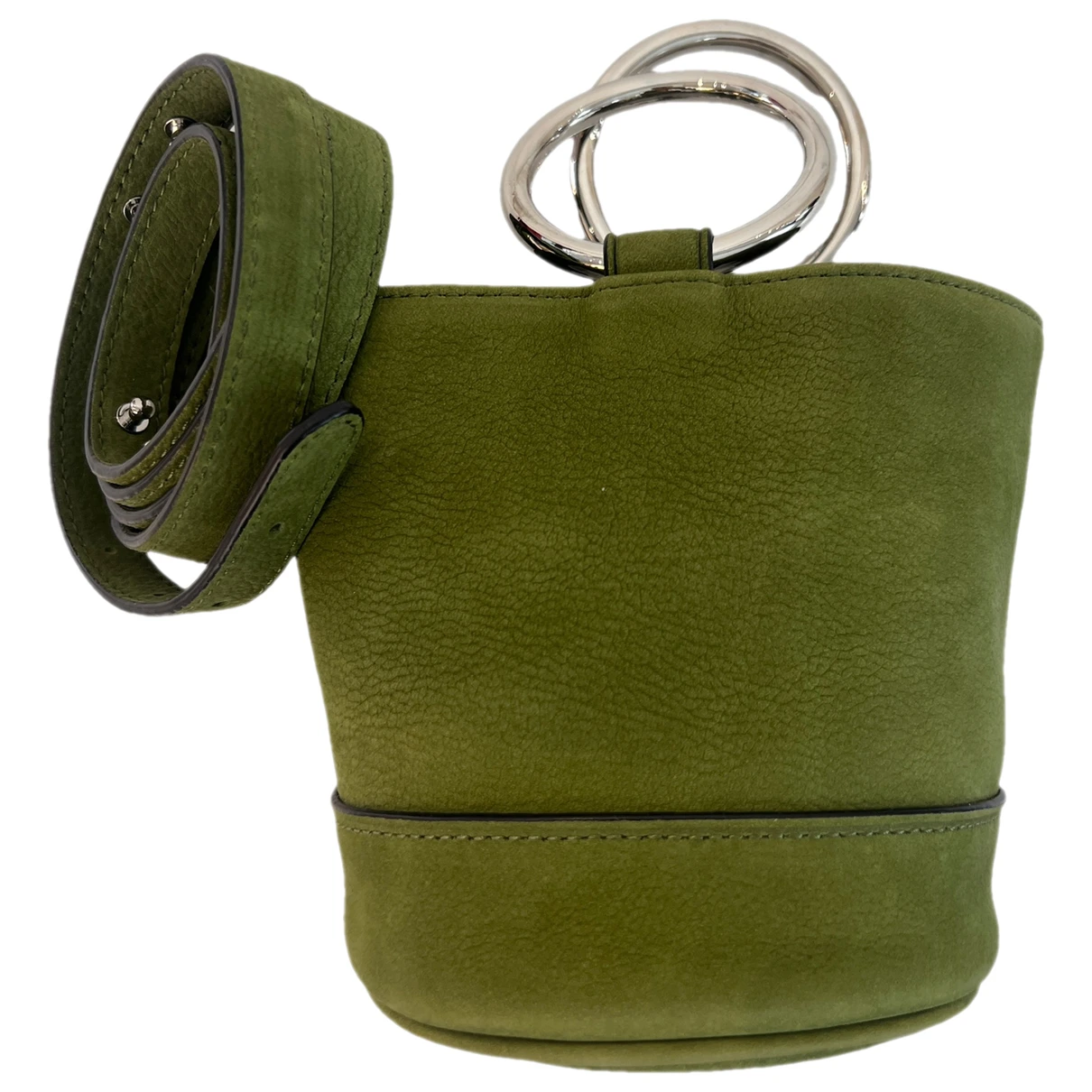 Pre-owned Simon Miller Small Bonsai Leather Handbag In Green