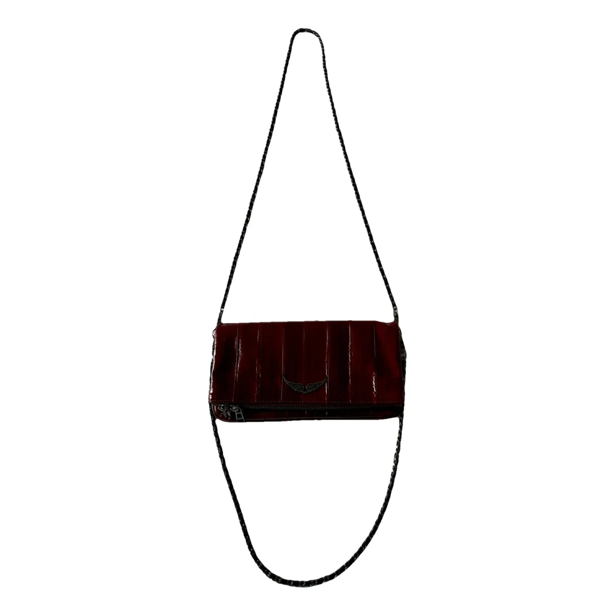 Pre-owned Zadig & Voltaire Rock Leather Crossbody Bag In Burgundy