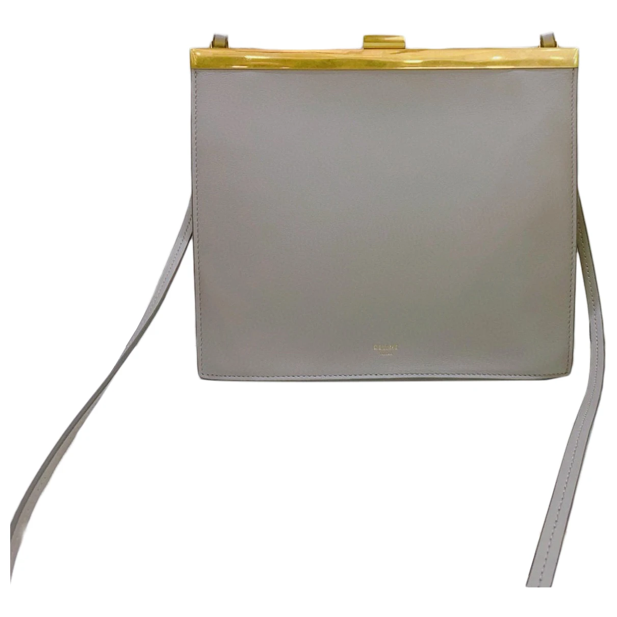 Pre-owned Celine Clasp Leather Crossbody Bag In Beige