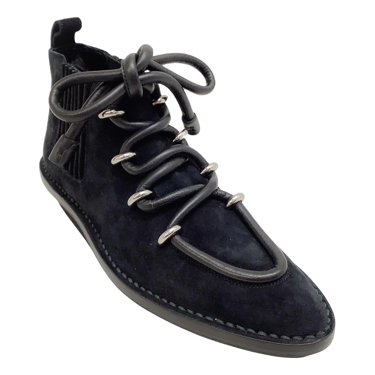 Pre-owned Balenciaga Lace Up Boots In Black