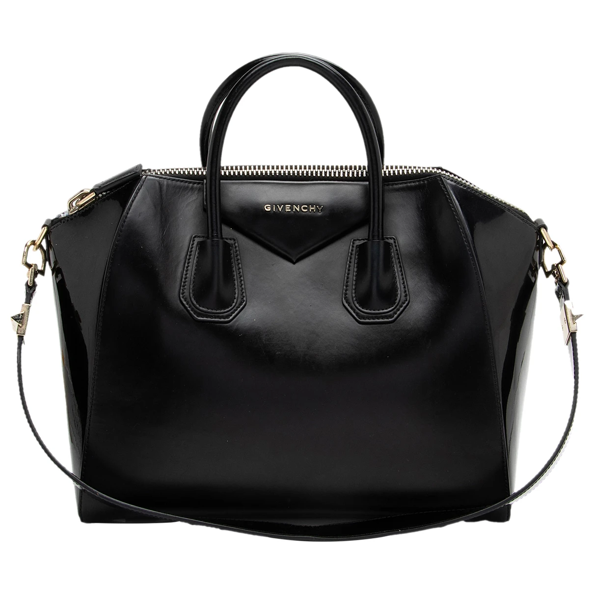 Pre-owned Givenchy Antigona Leather Satchel In Black