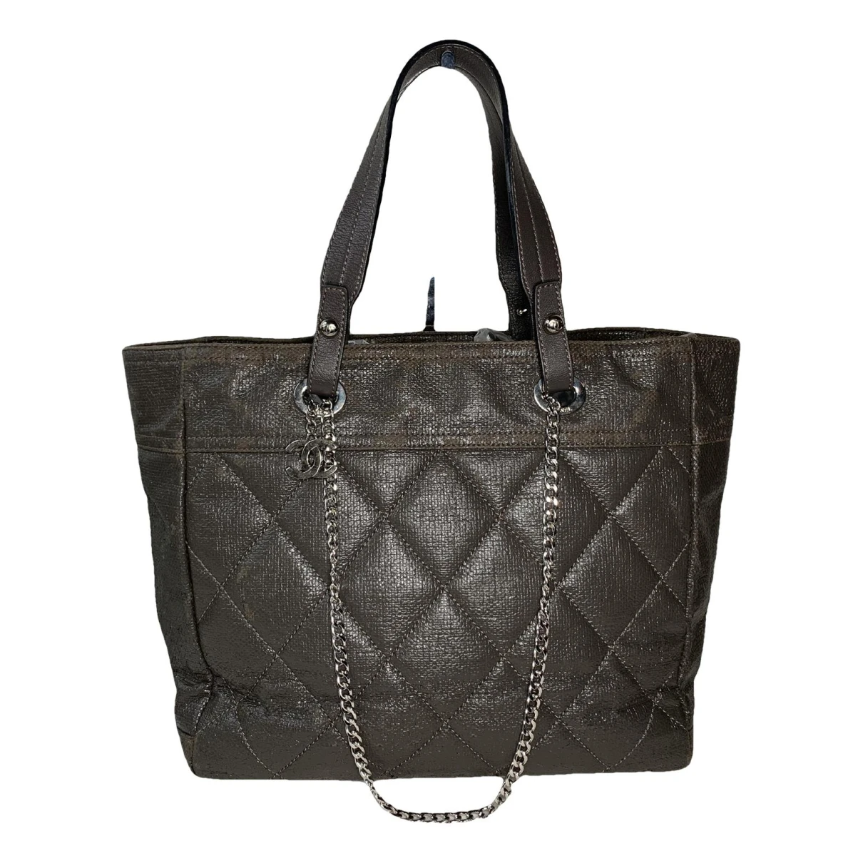 Pre-owned Chanel Paris-biarritz Leather Tote In Black