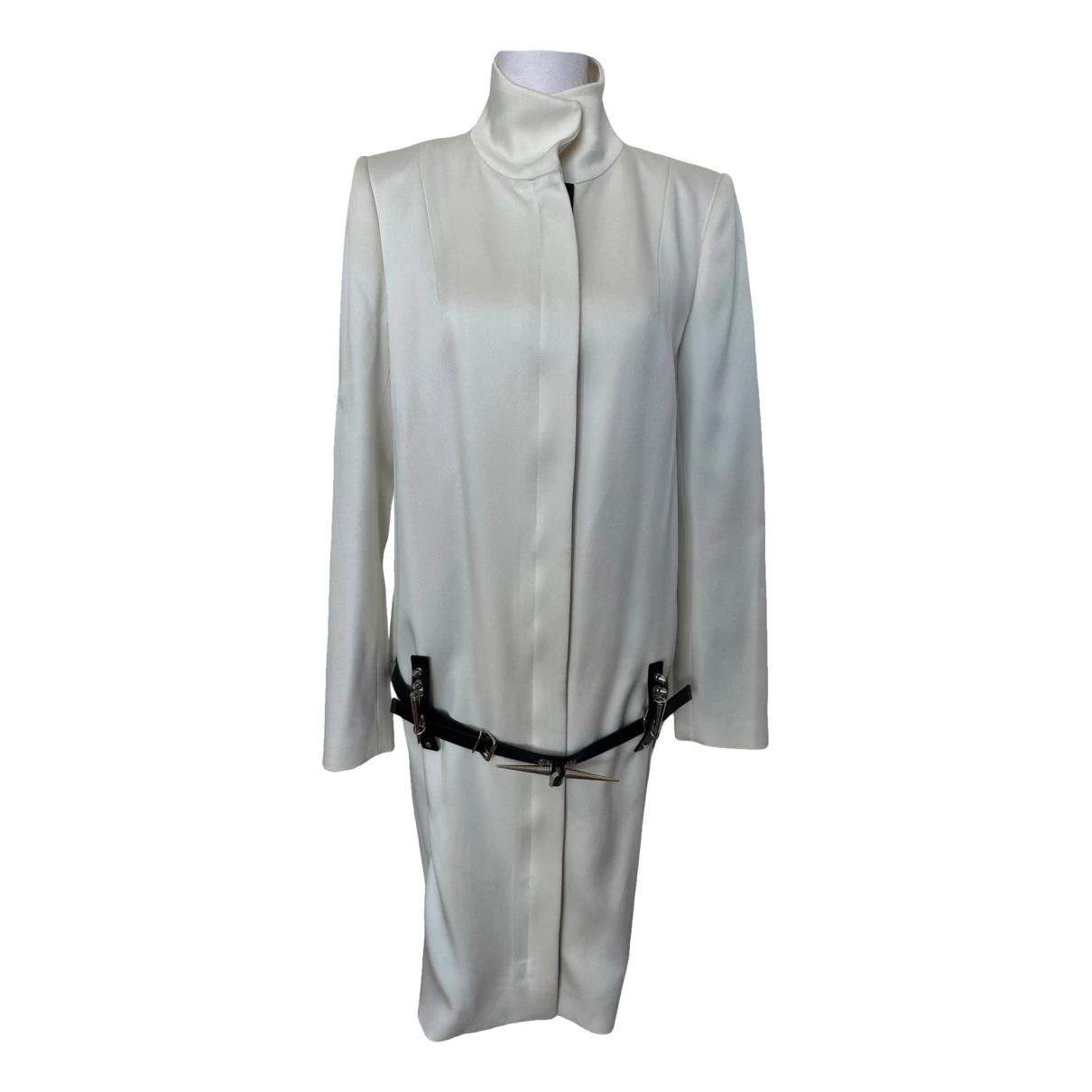 Pre-owned Anthony Vaccarello Coat In White