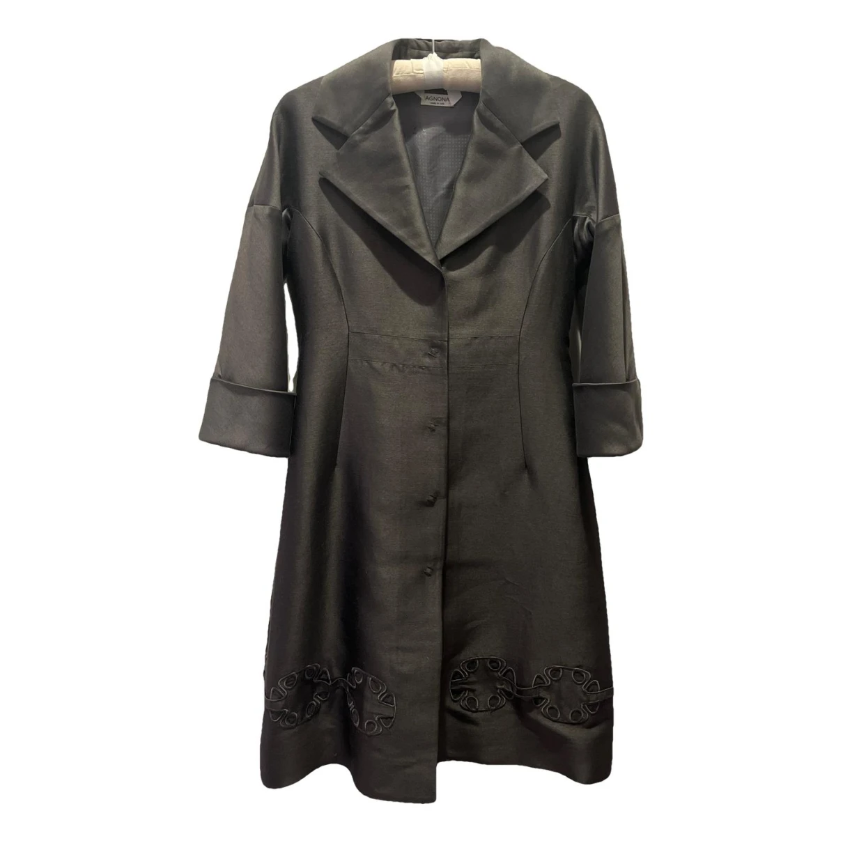 Pre-owned Agnona Silk Coat In Grey