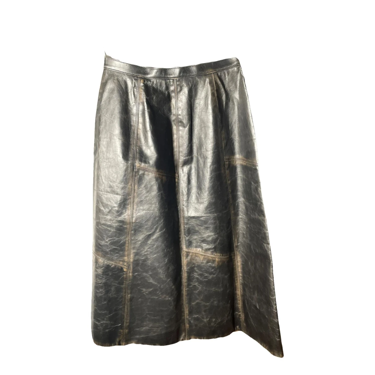 Pre-owned Marni Leather Mid-length Skirt In Black