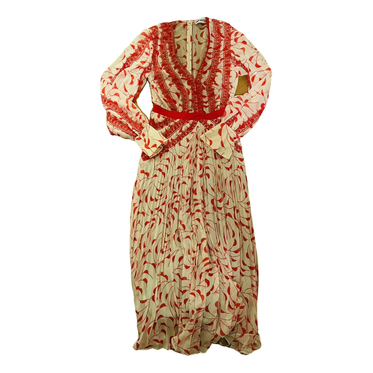 Pre-owned Self-portrait Maxi Dress In Red