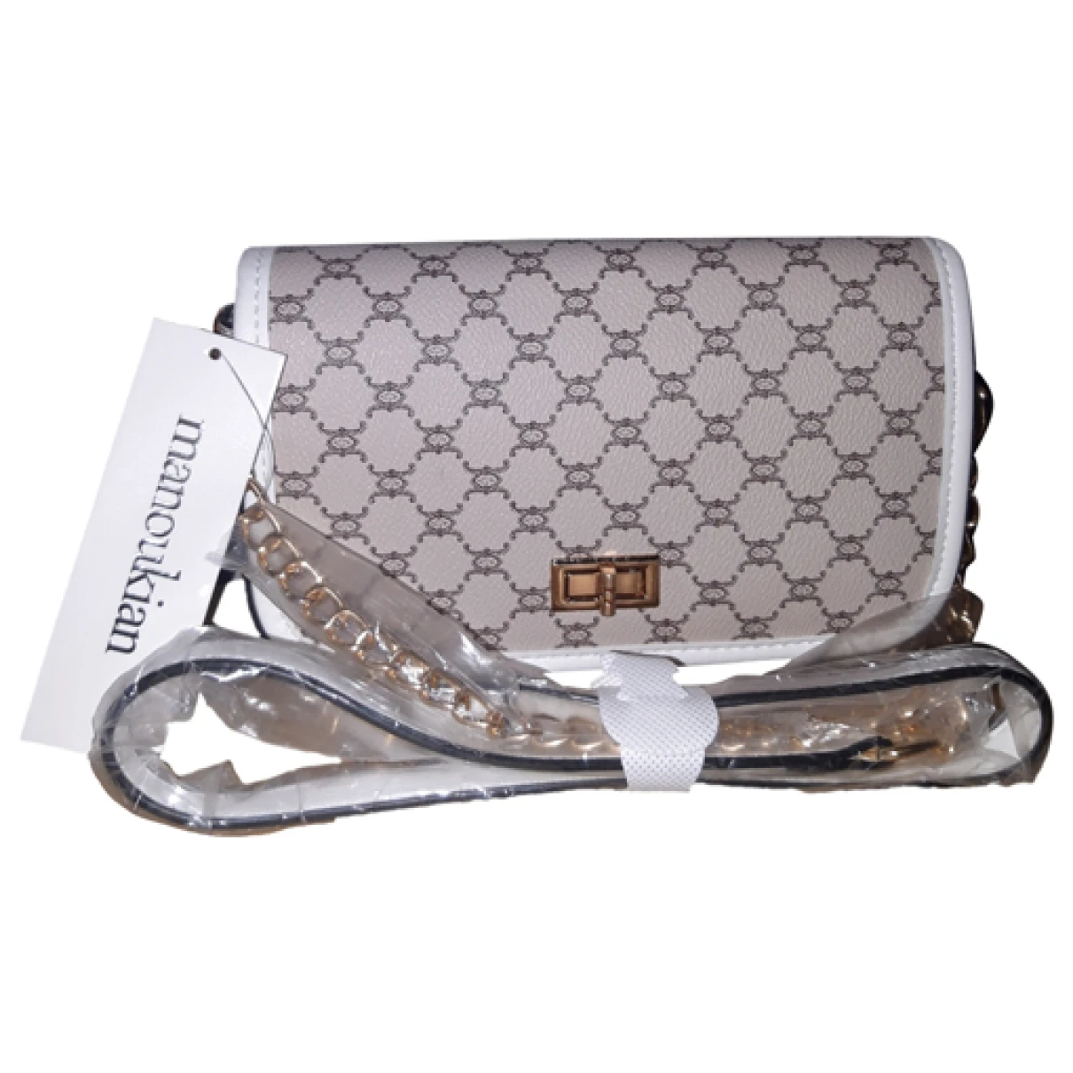 Pre-owned Manoukian Leather Crossbody Bag In White