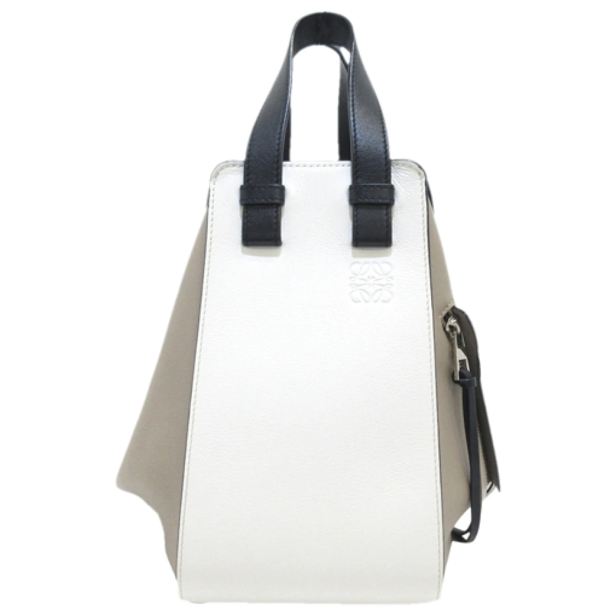 Pre-owned Loewe Hammock Leather Handbag In White