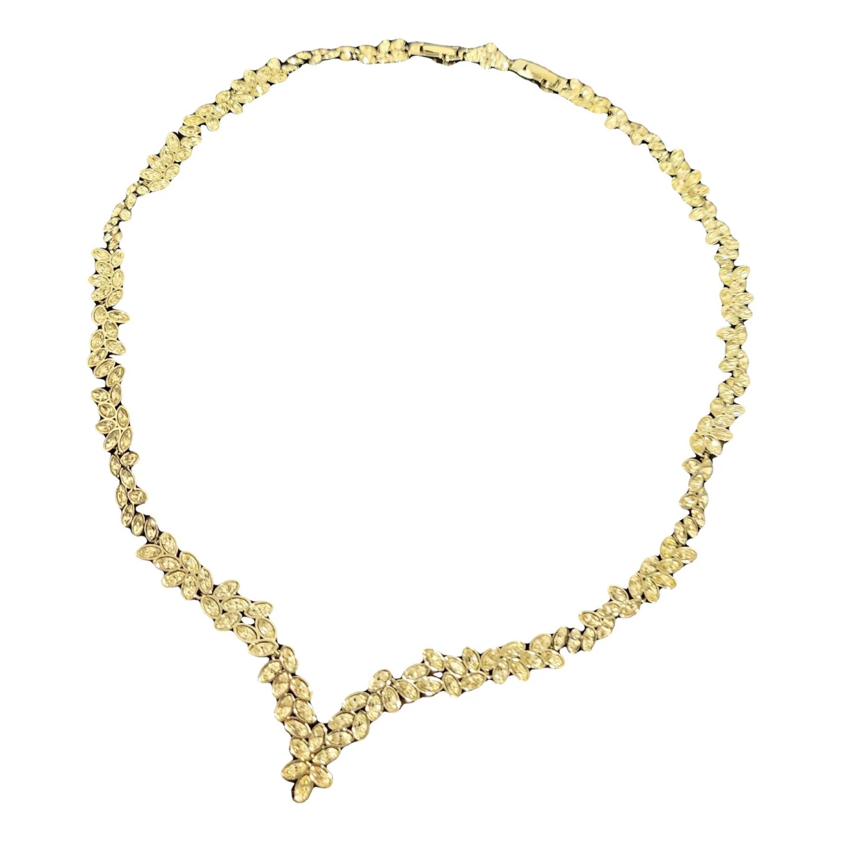 Pre-owned Swarovski Crystal Necklace In Silver