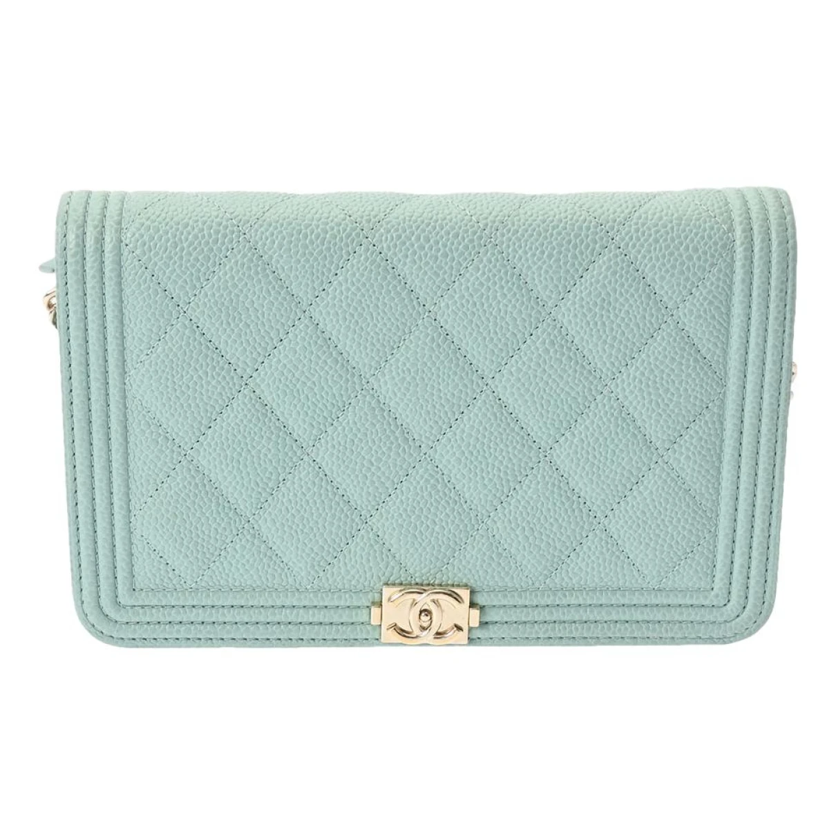 Pre-owned Chanel Leather Purse In Green