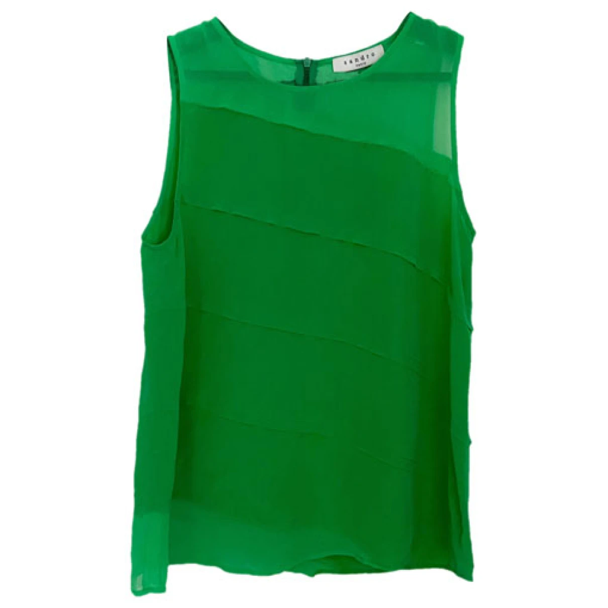 Pre-owned Sandro Silk Vest In Green