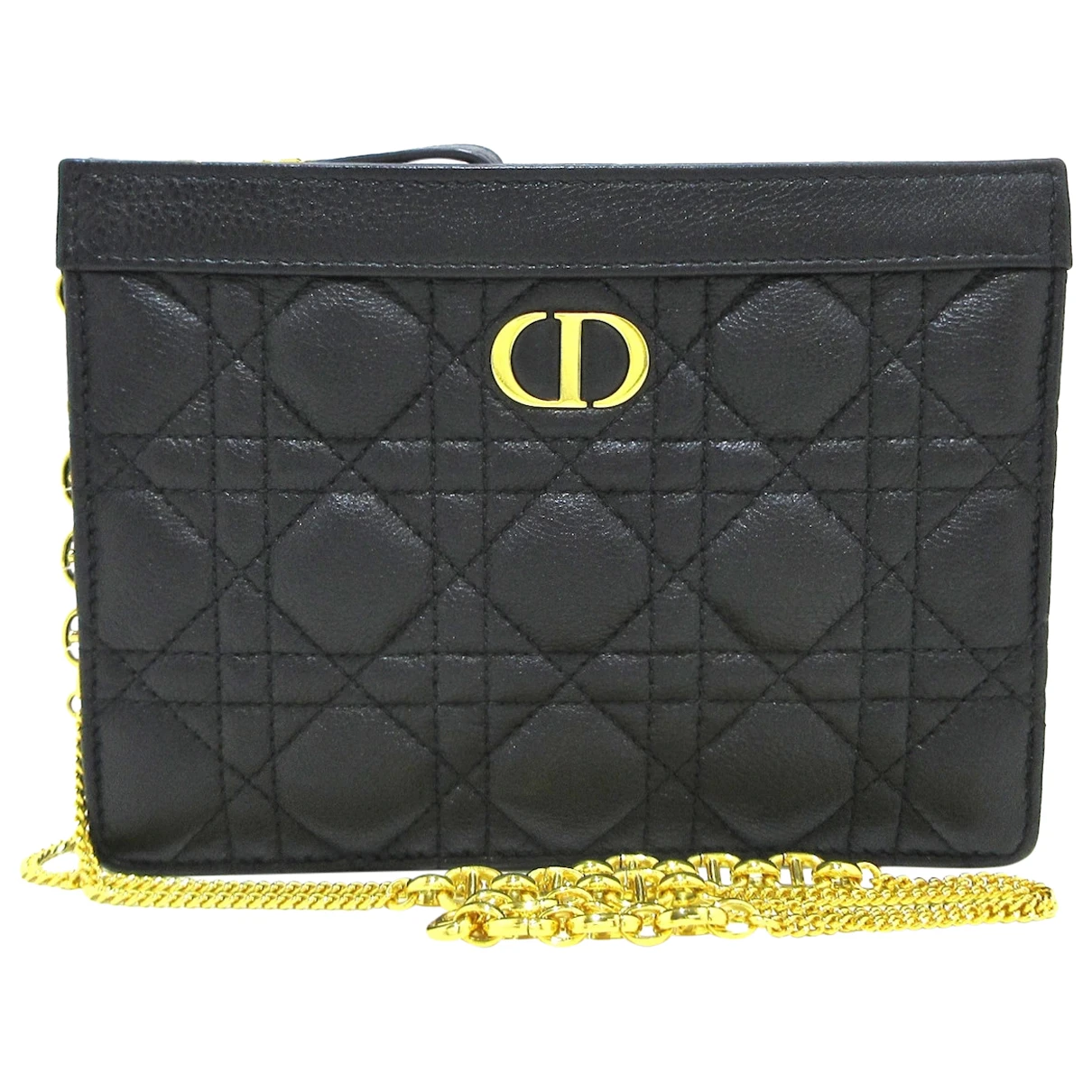 Pre-owned Dior Leather Clutch In Black