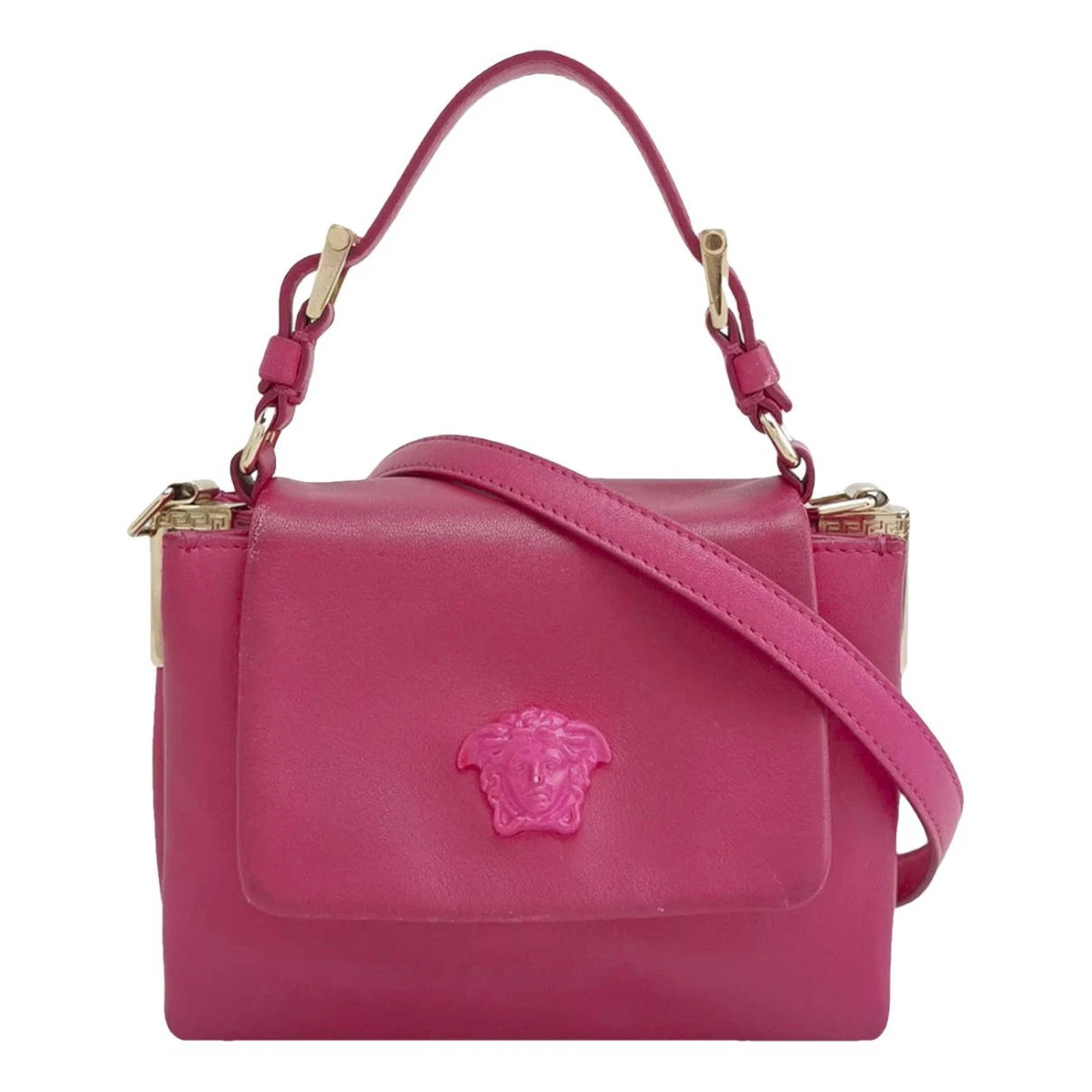 Pre-owned Versace Leather Crossbody Bag In Pink