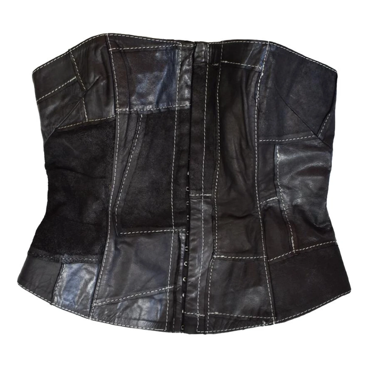 Pre-owned Plein Sud Leather Corset In Black