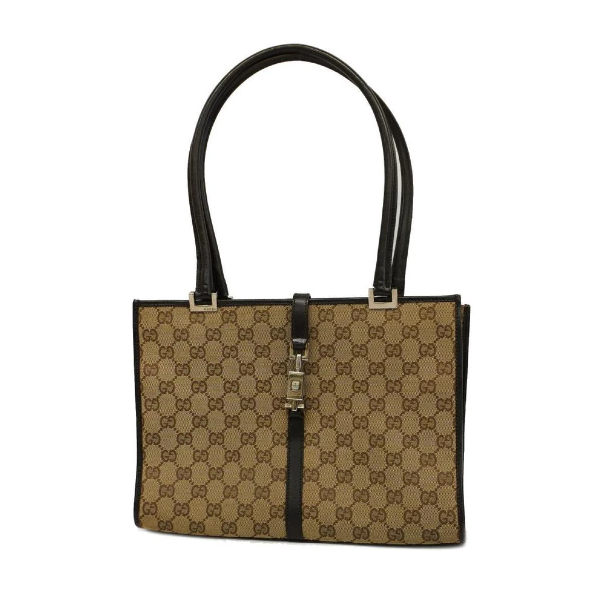 Pre-owned Gucci Jackie Cloth Tote In Beige
