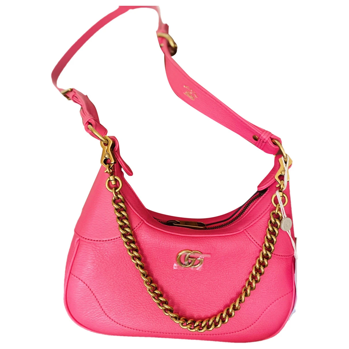 Pre-owned Gucci Aphrodite Leather Crossbody Bag In Pink