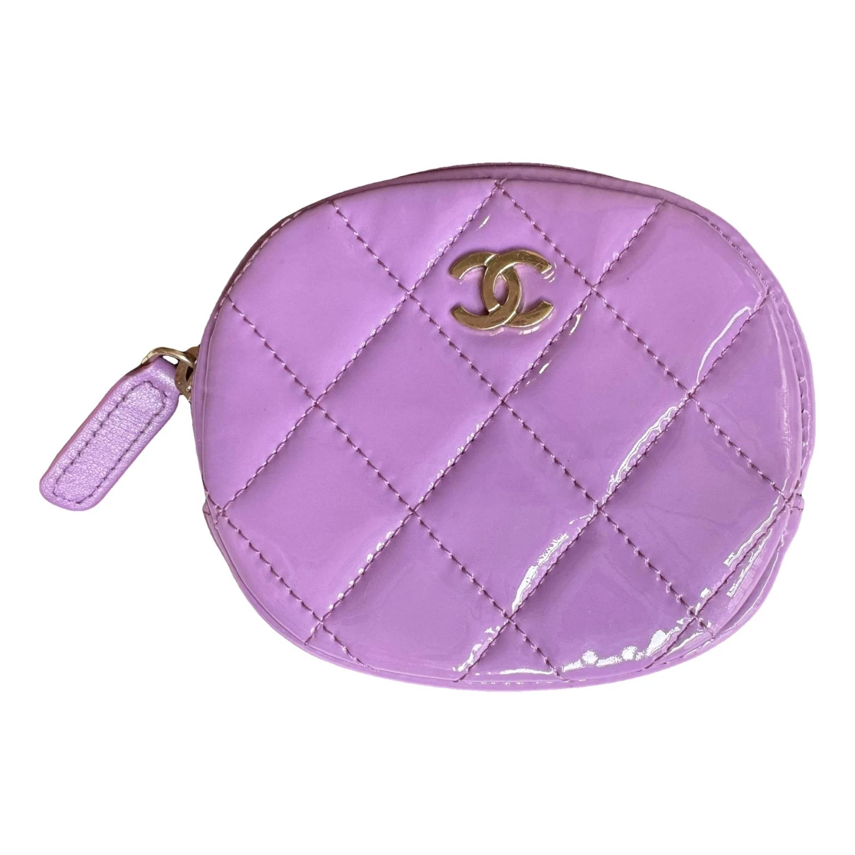 Pre-owned Chanel Timeless/classique Patent Leather Wallet In Purple