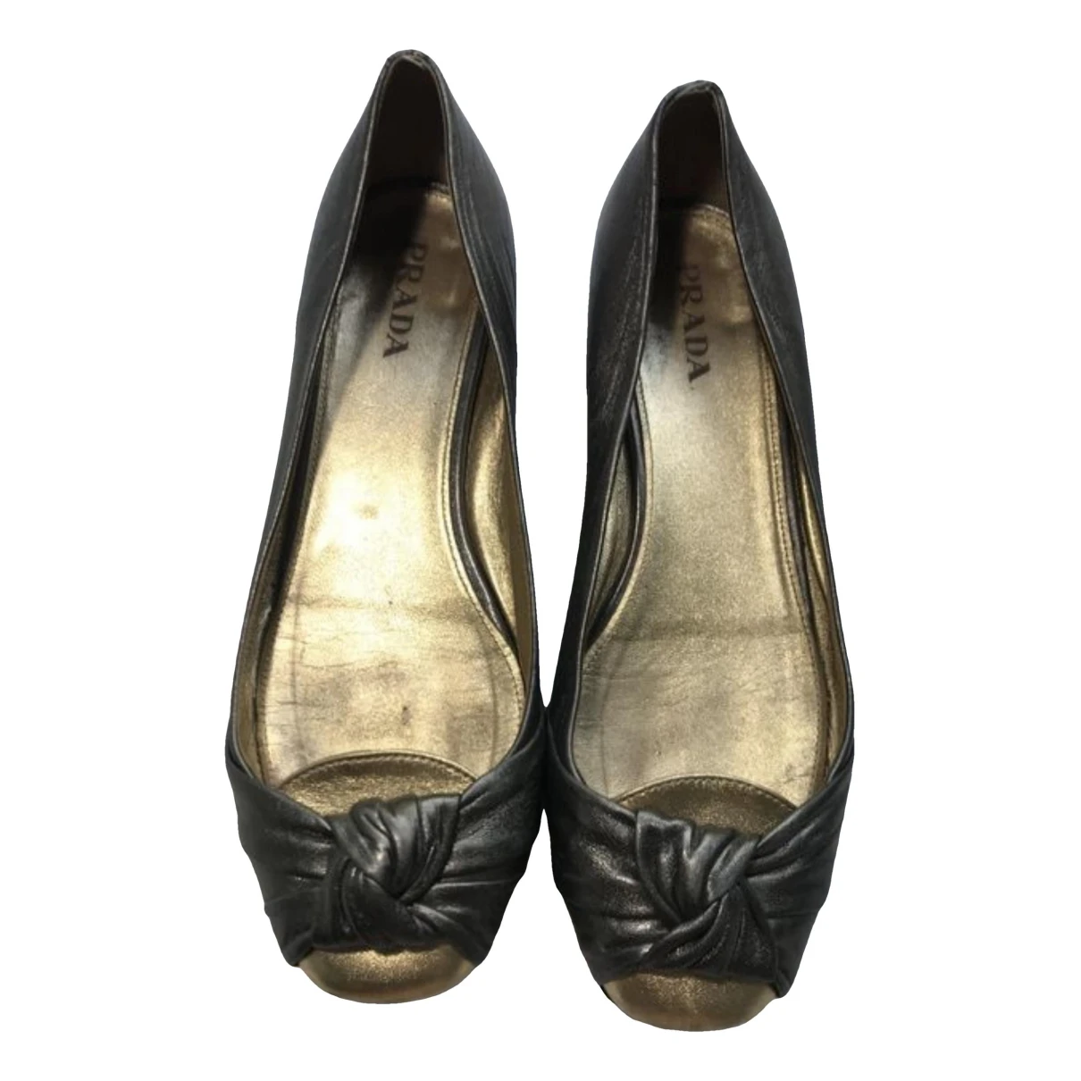 Pre-owned Prada Leather Ballet Flats In Multicolour