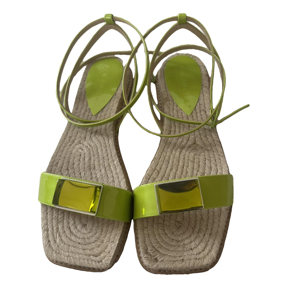 Pre-owned Paul Andrew Leather Sandal In Green