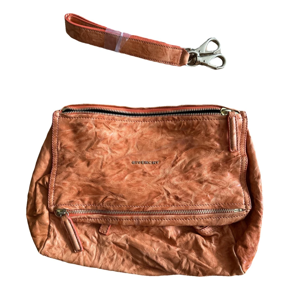 Pre-owned Givenchy Pandora Box Leather Handbag In Orange