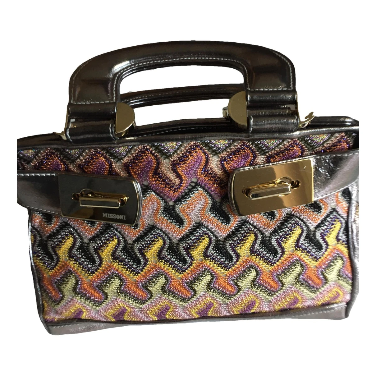 Pre-owned Missoni Leather Handbag In Silver