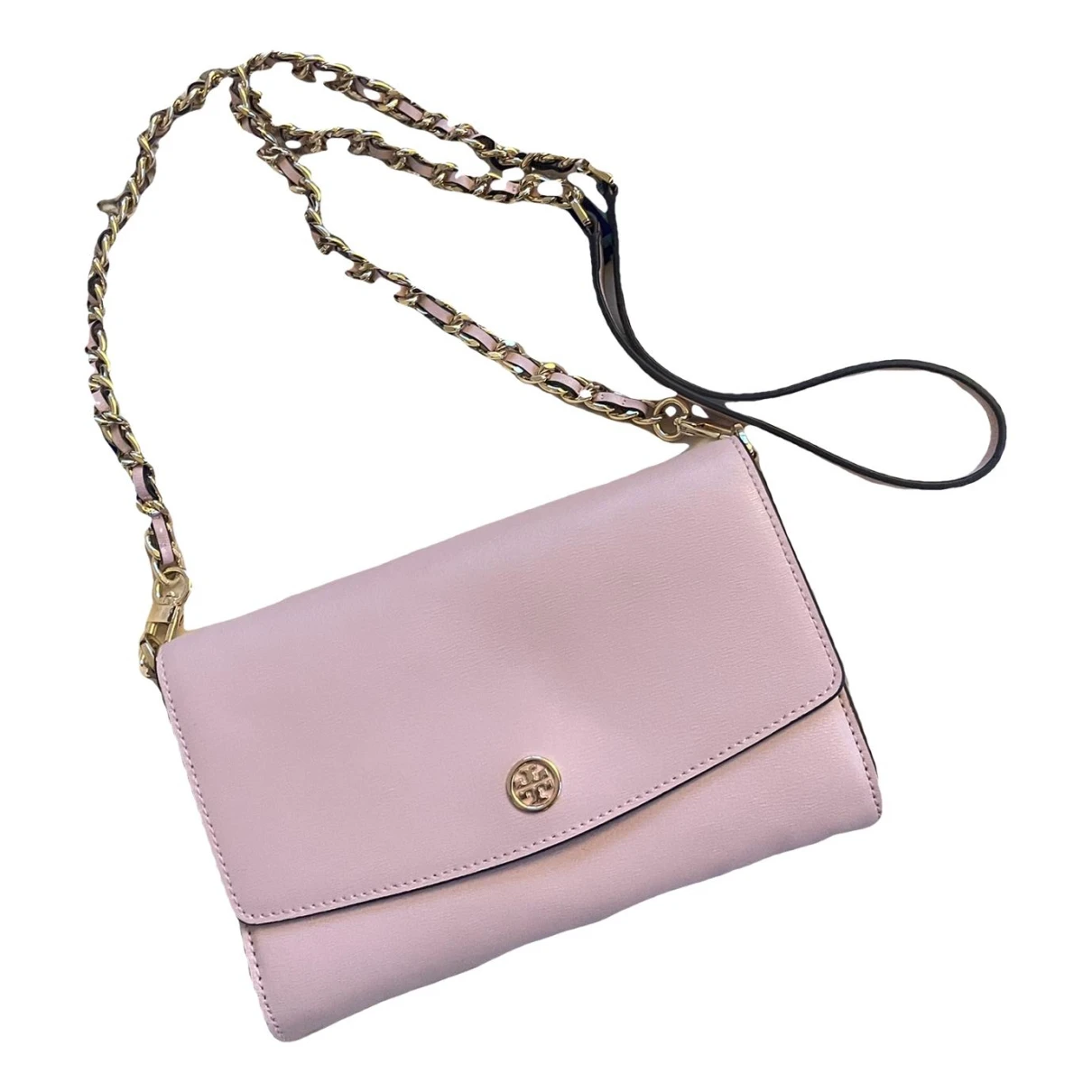 Pre-owned Tory Burch Leather Clutch Bag In Pink