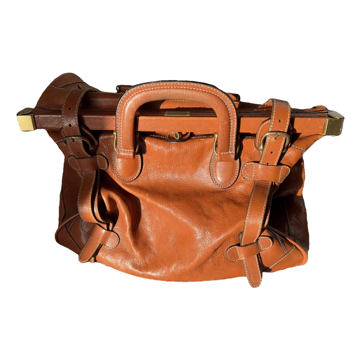 Pre-owned Lancel Leather 48h Bag In Brown