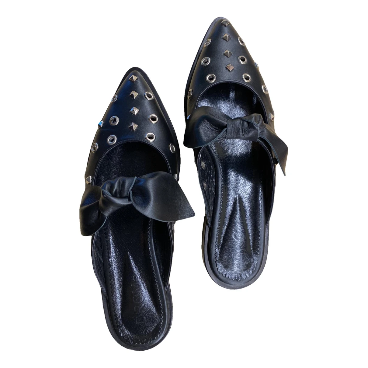 Pre-owned Drome Leather Ballet Flats In Black