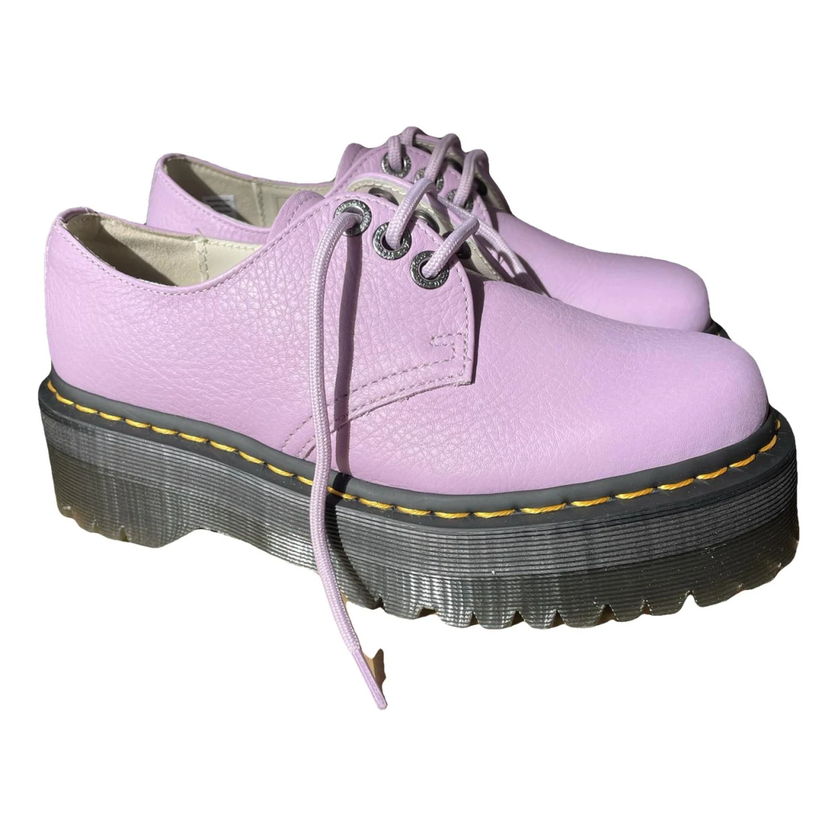 Pre-owned Dr. Martens' 1461 (3 Eye) Leather Lace Ups In Purple