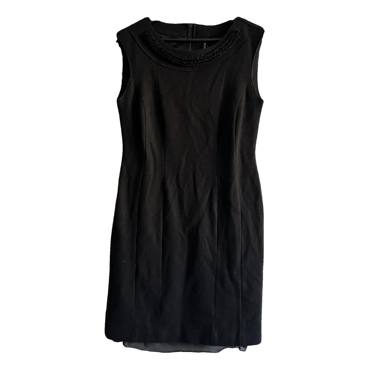 Pre-owned Marc Cain Wool Mini Dress In Black