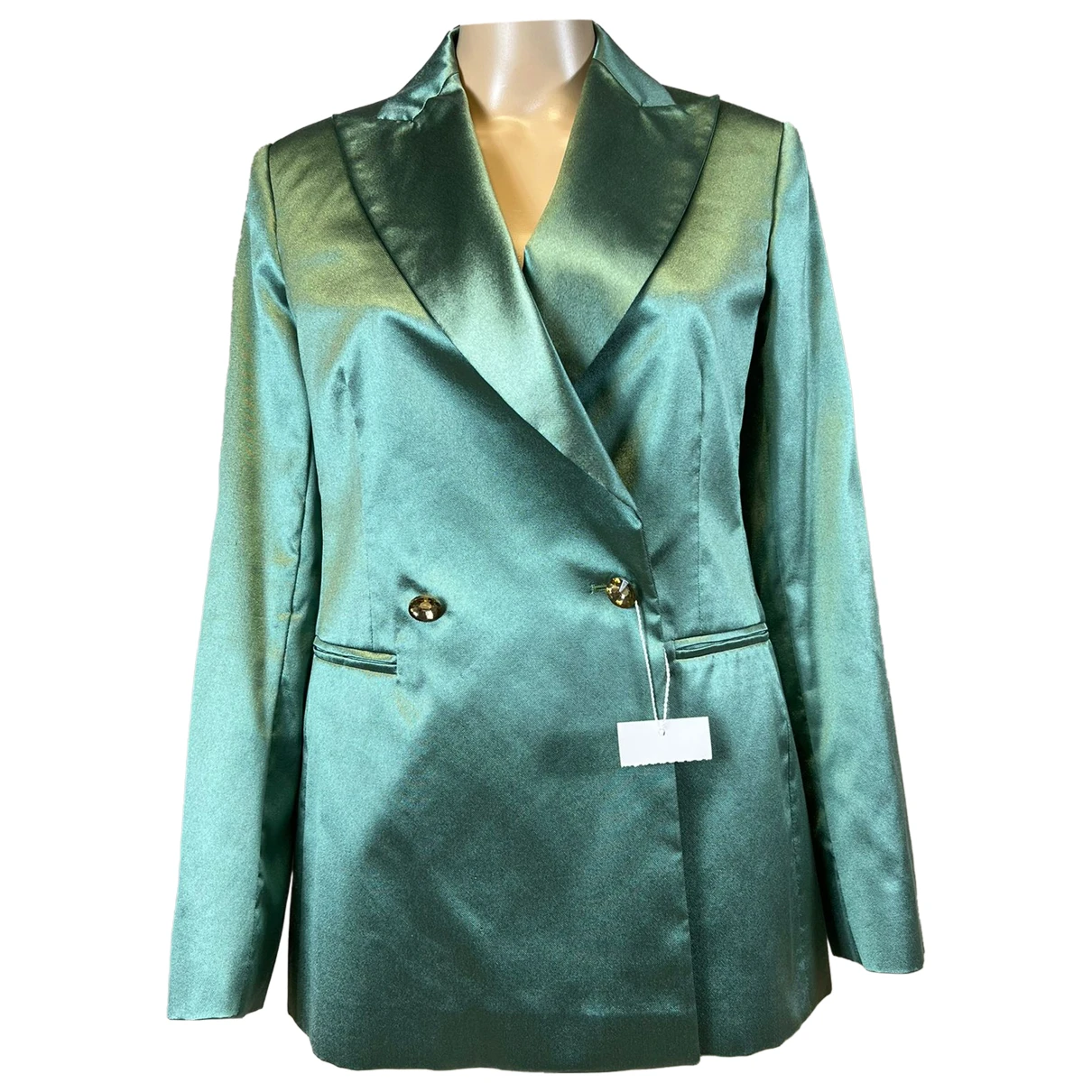 Pre-owned Max Mara Silk Blazer In Green
