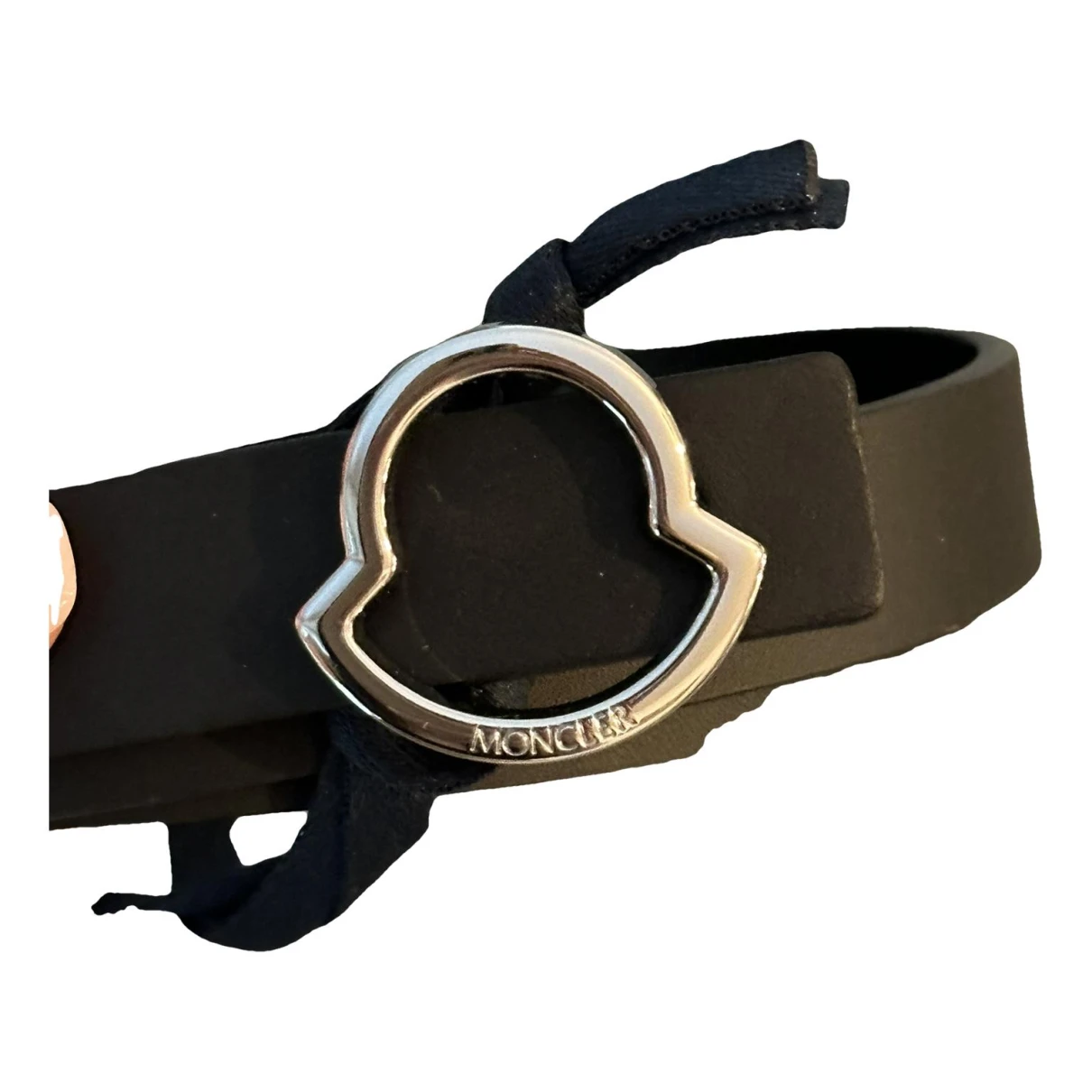 Pre-owned Moncler Leather Belt In Black