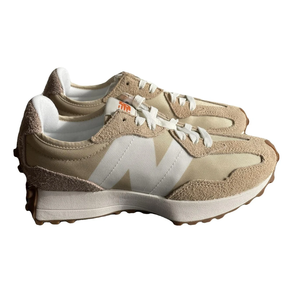 Pre-owned New Balance 327 Cloth Trainers In Beige