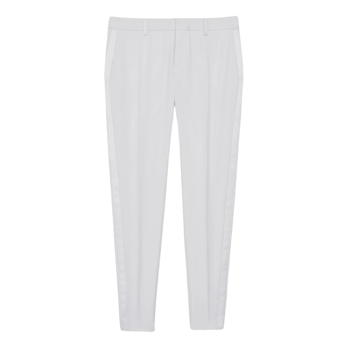 Pre-owned Saint Laurent Wool Slim Pants In White