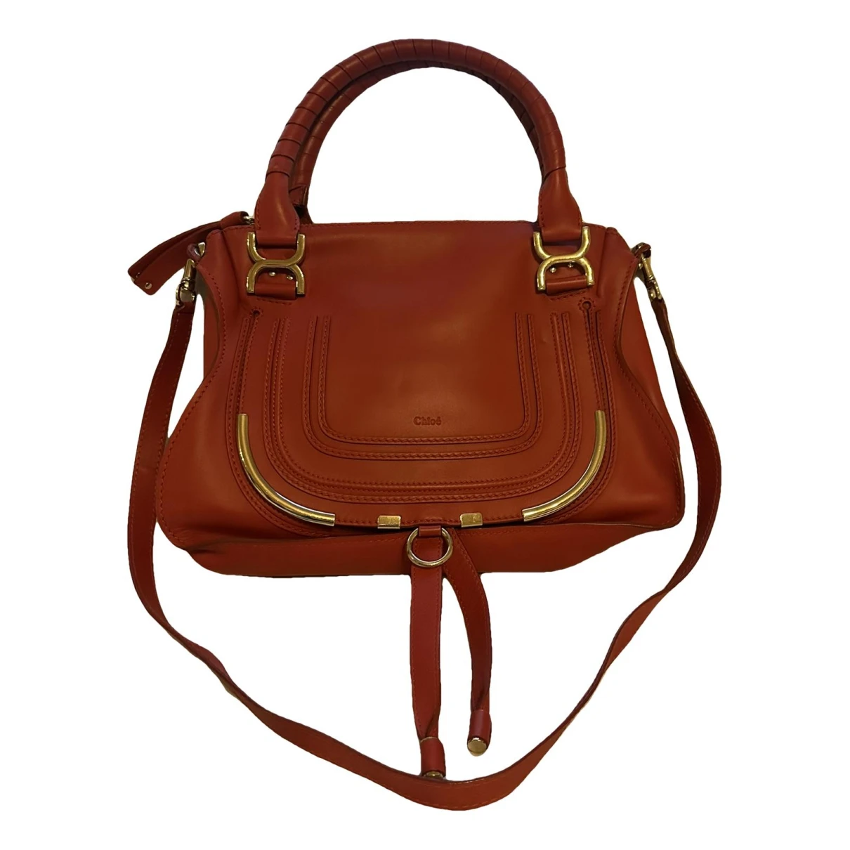 Pre-owned Chloé Marcie Leather Handbag In Red