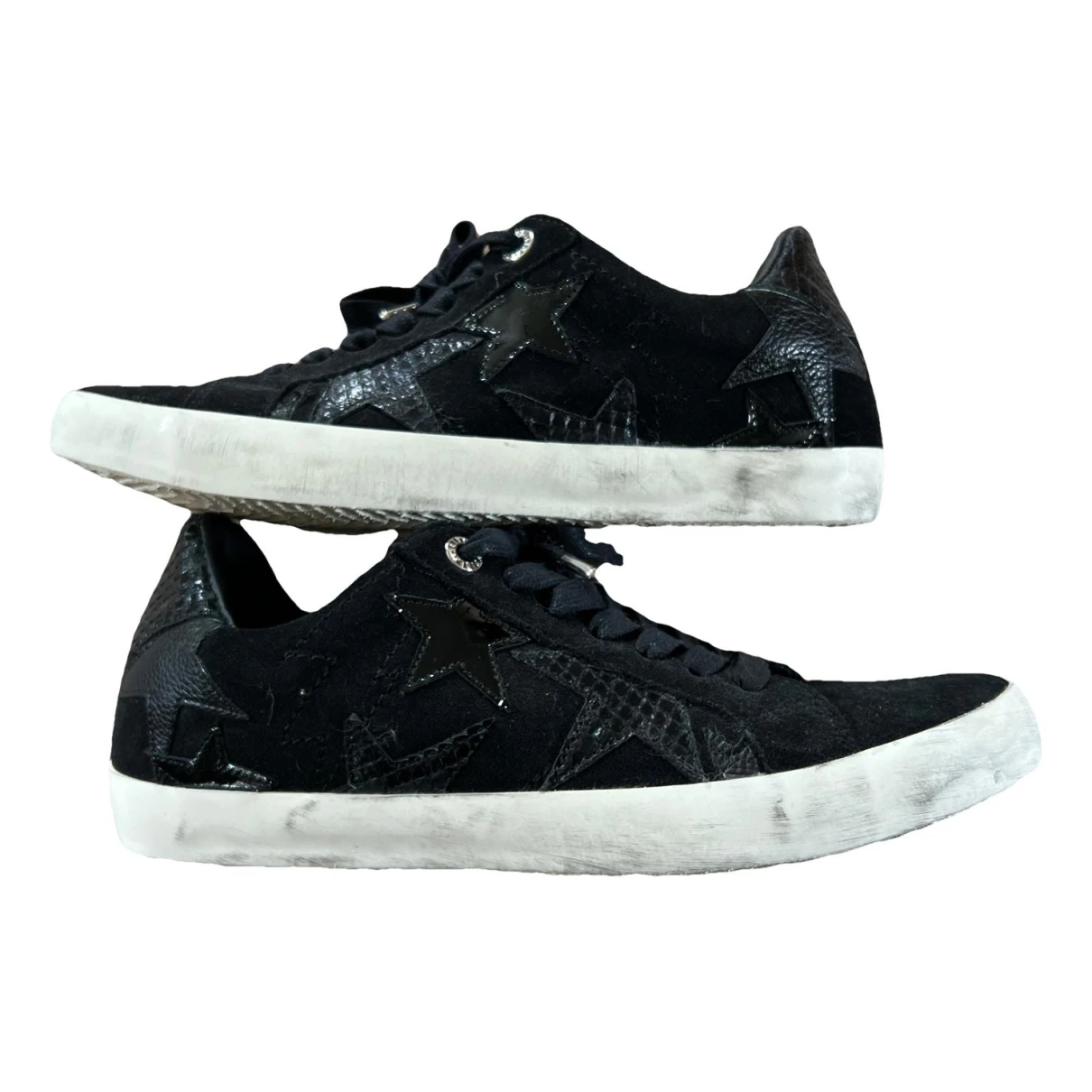 Pre-owned Zadig & Voltaire Zadig Stars Trainers In Black