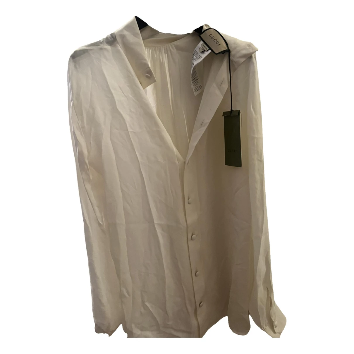 Pre-owned Gucci Linen Shirt In White