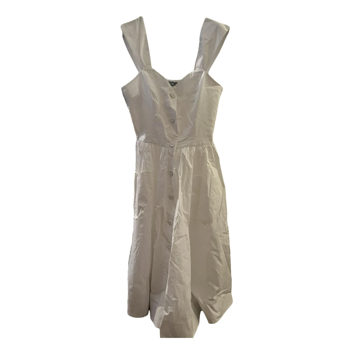Pre-owned Moschino Linen Mid-length Dress In White