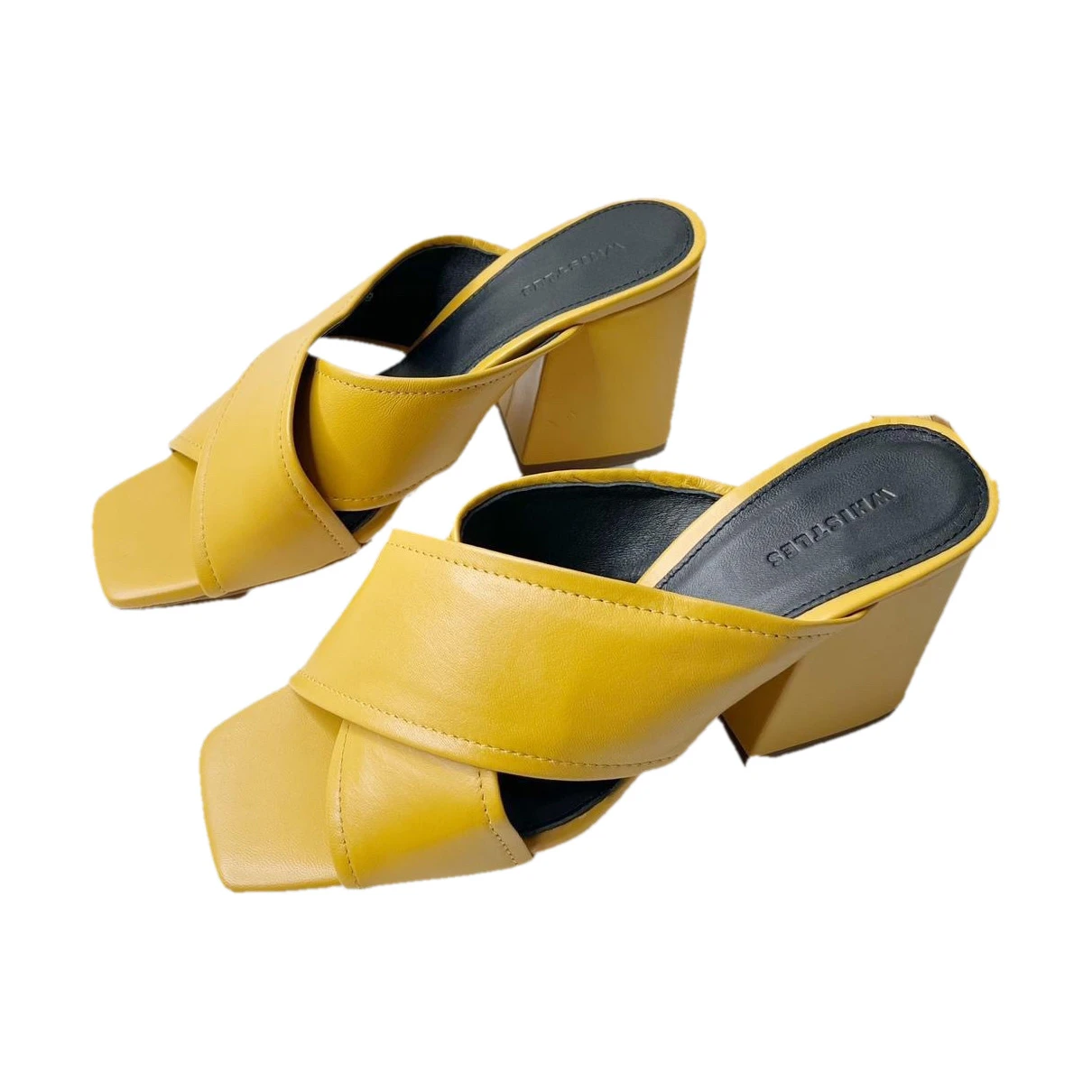 Pre-owned Whistles Leather Mules & Clogs In Yellow