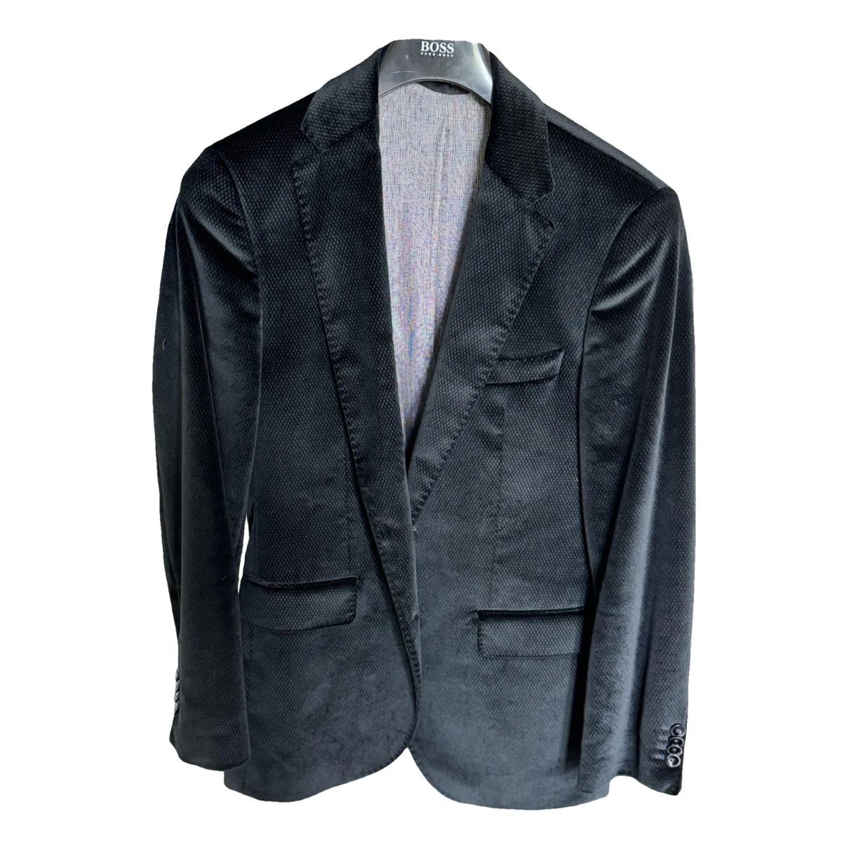 Pre-owned Hugo Boss Velvet Vest In Black