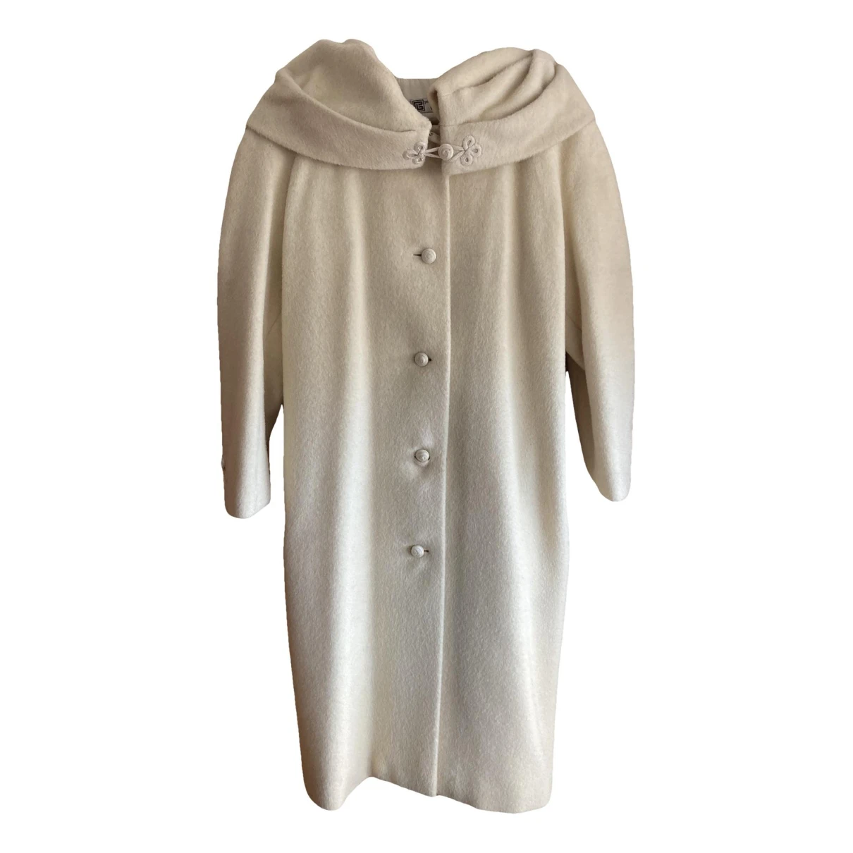 Pre-owned Pierre Balmain Cashmere Coat In White