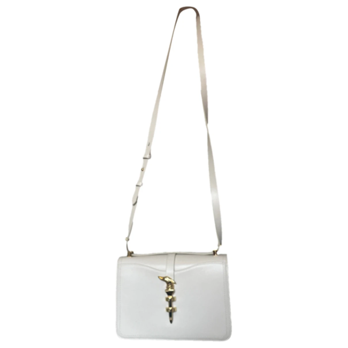 Pre-owned Trussardi Leather Crossbody Bag In White