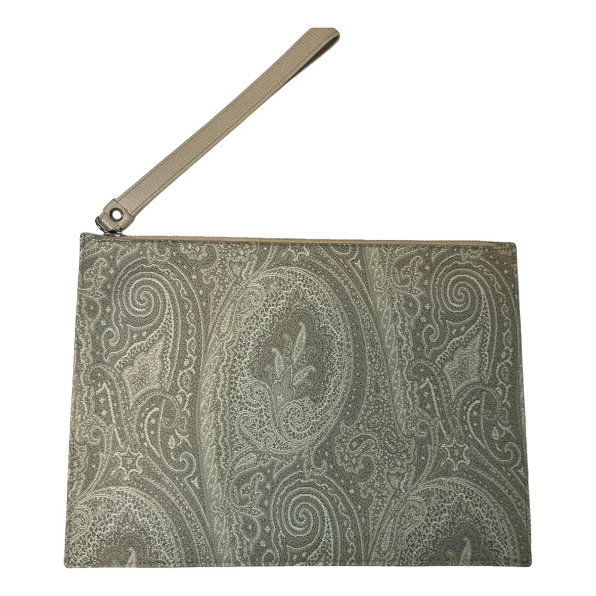 Pre-owned Etro Leather Clutch Bag In Grey