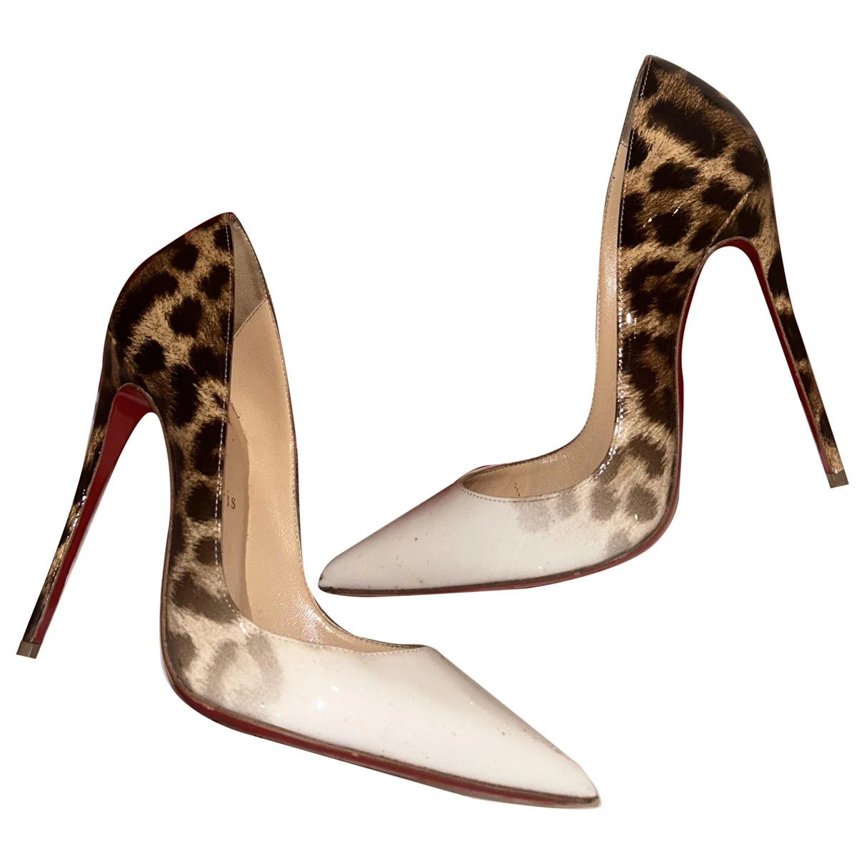 Pre-owned Christian Louboutin So Kate Leather Heels In White
